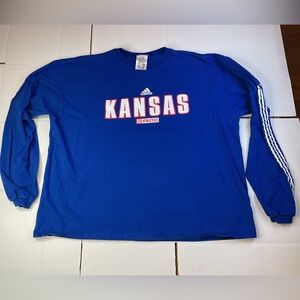 Adidas Kansas Jayhawks Athletics Long Sleeve T-Shirt Men's 2XL Blue